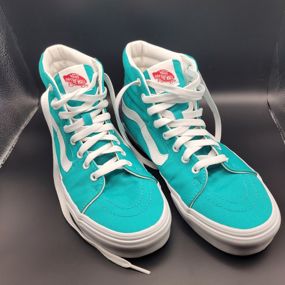 Vans Sk8-Hi Customs Teal Purple High Top Sneakers Womens 10.5 Mens 9